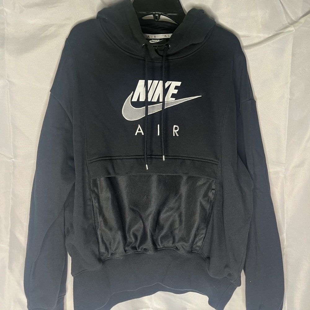 Nike Air Pullover Hoodie Women Size S Black Style CZ8620-010 Mesh/Cotton